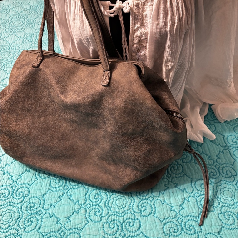 Free People Distressed dark grey Tote hand bag